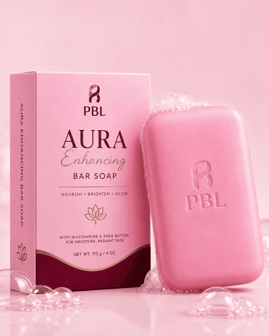 PBL Aura Enhancing Bar Soap with Niacinamide & Shea butter