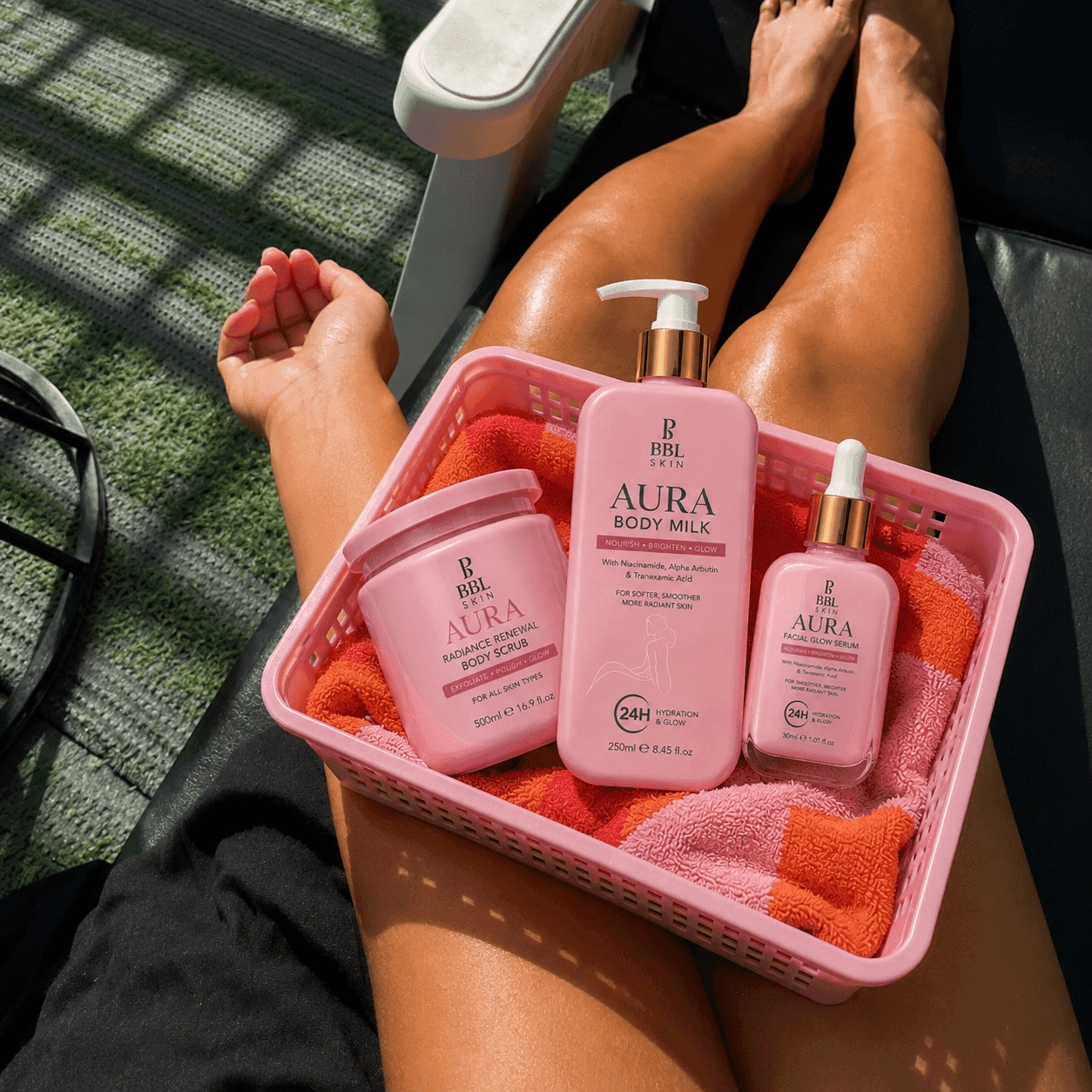 PBL Aura set with Body Scrub, Body Milk and Facial Glow