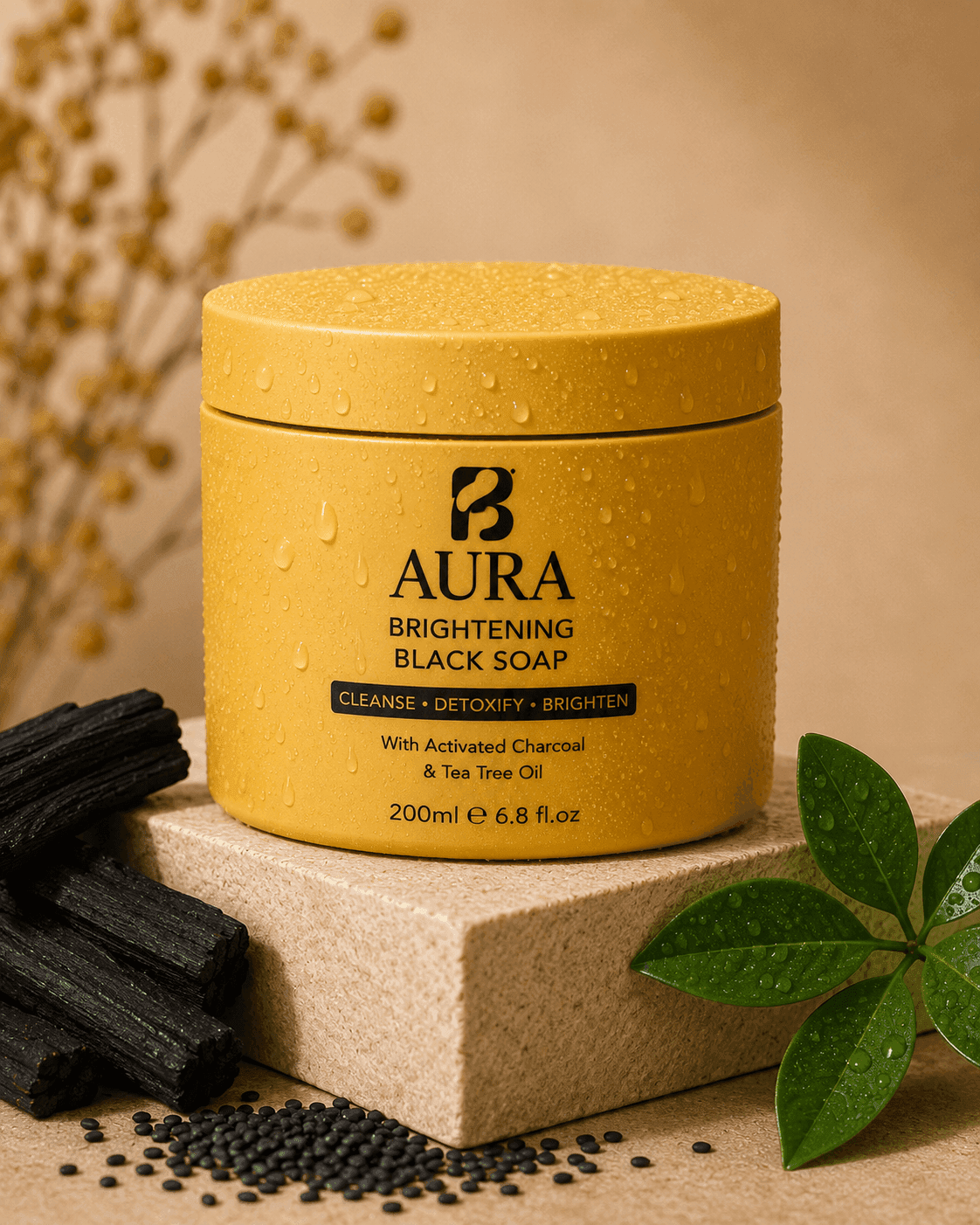 Aura Brightening Black Soap. Cleanse. Detoxify. Brighten
